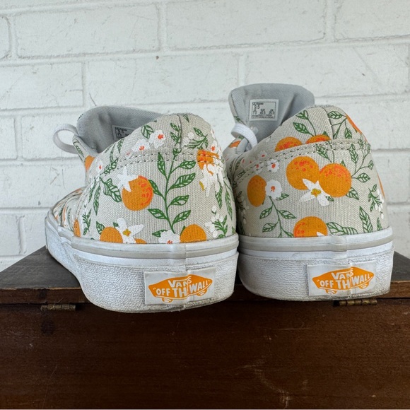 Vans White and Orange Floral Sneakers Women’s 9.5 - Picture 9 of 12